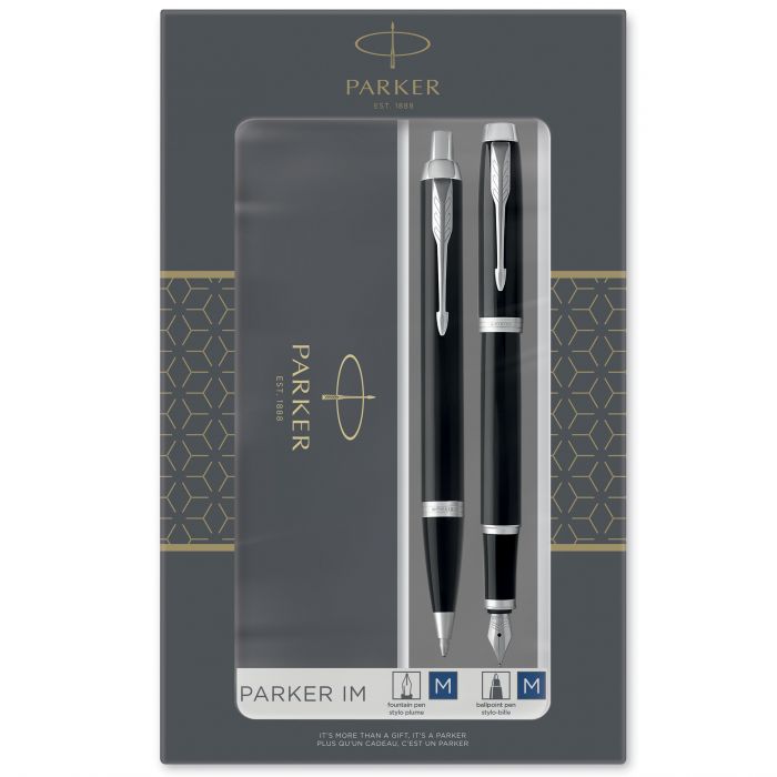 ΠΕΝΑ & ΣΤΥΛΟ PARKER IM DUO LACQUER BLACK SILVER ΣΕ ΚΟΥΤΙ ΔΩΡΟΥ