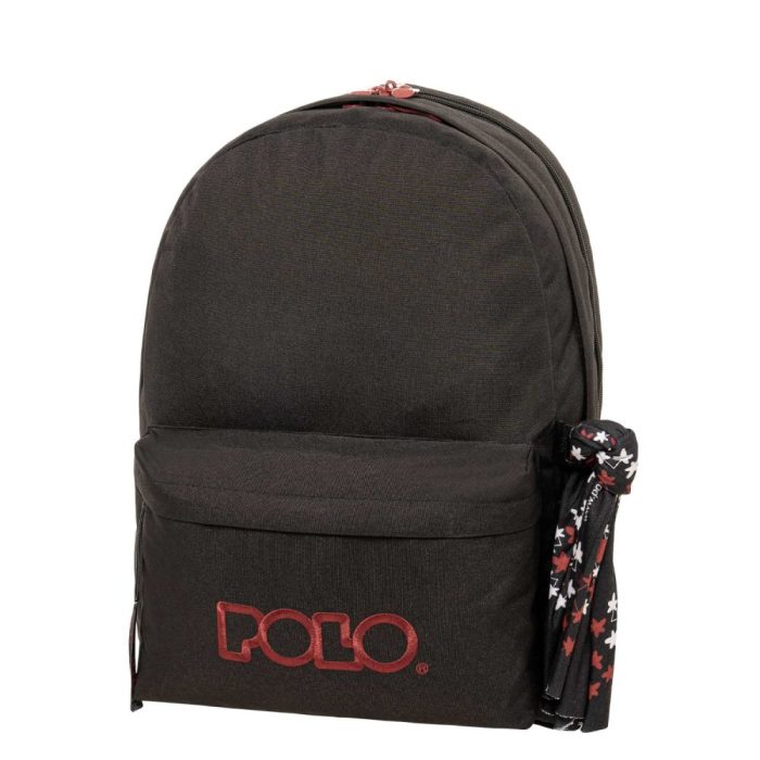 ΤΣΑΝΤΑ ΠΛΑΤΗΣ ORIGINAL DOUBLE SCARF ΜΑΥΡΟ/ΜΠΟΡΝΤΩ POLO